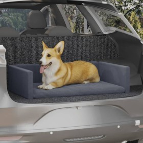 Cama de maletero de coche para perros aspecto de lino 90x60 cm