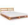 Estructura de cama palets madera maciza pino marrón 200x200cm