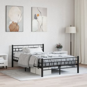 Estructura de cama sin colchón acero negro 140x200 cm