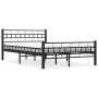 Estructura de cama sin colchón acero negro 140x200 cm