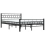 Estructura de cama sin colchón acero negro 140x200 cm