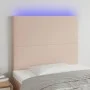 Cabecero luces LED cuero sintético capuchino 100x5x118/128cm de vidaXL, Cabeceros y pies de cama - Ref: Foro24-3122233, Preci...