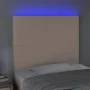 Cabecero luces LED cuero sintético capuchino 100x5x118/128cm de vidaXL, Cabeceros y pies de cama - Ref: Foro24-3122233, Preci...