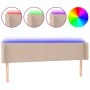 Cappuccino synthetic leather headboard with LED 203x16x78/88 cm by vidaXL, Headboards and footboards - Ref: Foro24-3123069, P...
