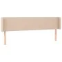 Cappuccino synthetic leather headboard with LED 203x16x78/88 cm by vidaXL, Headboards and footboards - Ref: Foro24-3123069, P...
