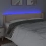 Cappuccino synthetic leather headboard with LED 203x16x78/88 cm by vidaXL, Headboards and footboards - Ref: Foro24-3123069, P...