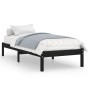 Estructura de cama madera maciza individual negra 75x190 cm de vidaXL, Camas y somieres - Ref: Foro24-809981, Precio: 84,23 €...