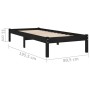 Estructura de cama madera maciza individual negra 75x190 cm de vidaXL, Camas y somieres - Ref: Foro24-809981, Precio: 84,23 €...