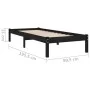 Estructura de cama madera maciza individual negra 75x190 cm de vidaXL, Camas y somieres - Ref: Foro24-809981, Precio: 86,77 €...
