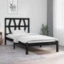 Estructura de cama madera maciza de pino negro 75x190 cm de vidaXL, Camas y somieres - Ref: Foro24-3103962, Precio: 111,49 €,...