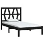 Estructura de cama madera maciza de pino negro 75x190 cm de vidaXL, Camas y somieres - Ref: Foro24-3103962, Precio: 111,49 €,...