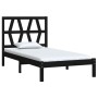 Solid black pine wood bed frame 75x190 cm by vidaXL, Beds and slatted bases - Ref: Foro24-3103962, Price: 109,89 €, Discount: %