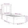 Black single solid wood bed frame 75x190 cm by vidaXL, Beds and slatted bases - Ref: Foro24-3104182, Price: 122,14 €, Discoun...
