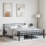 Estructura cama sin colchón con cabecero acero negro 160x200 cm