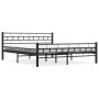 Estructura cama sin colchón con cabecero acero negro 160x200 cm