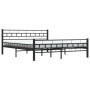 Estructura cama sin colchón con cabecero acero negro 160x200 cm