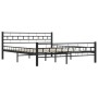 Estructura cama sin colchón con cabecero acero negro 160x200 cm