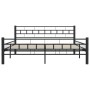 Estructura cama sin colchón con cabecero acero negro 160x200 cm