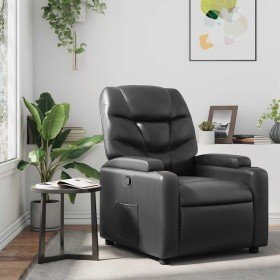 Sillón reclinable de cuero sintético negro Sillón reclinable de cuero sintético negro