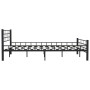 Estructura cama sin colchón con cabecero acero negro 160x200 cm