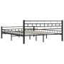Estructura cama sin colchón con cabecero acero negro 160x200 cm