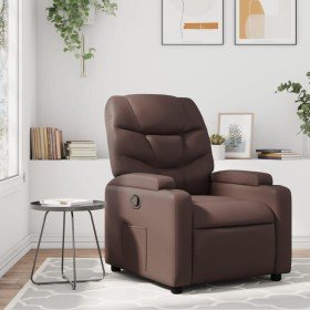 Sillón reclinable de cuero sintético marrón en Sillones | Comprar online en Foro24