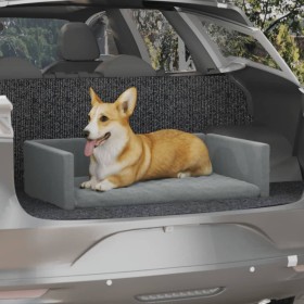 Cama de maletero de coche para perros aspecto de lino 70x45 cm