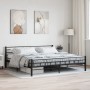 Estructura de cama sin colchón acero negro 200x200 cm