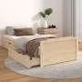 Bed frame with drawers solid pine wood 90x200 cm by vidaXL, Beds and slatted bases - Ref: Foro24-322159, Price: 156,32 €, Dis...