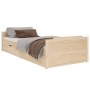 Bed frame with drawers solid pine wood 90x200 cm by vidaXL, Beds and slatted bases - Ref: Foro24-322159, Price: 158,55 €, Dis...