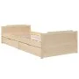 Bed frame with drawers solid pine wood 90x200 cm by vidaXL, Beds and slatted bases - Ref: Foro24-322159, Price: 156,32 €, Dis...