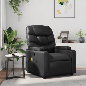 Sillón de masaje reclinable cuero sintético negro Sillón de masaje reclinable cuero sintético negro