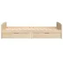 Bed frame with drawers solid pine wood 90x200 cm by vidaXL, Beds and slatted bases - Ref: Foro24-322159, Price: 156,32 €, Dis...