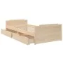 Bed frame with drawers solid pine wood 90x200 cm by vidaXL, Beds and slatted bases - Ref: Foro24-322159, Price: 156,32 €, Dis...