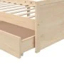 Bed frame with drawers solid pine wood 90x200 cm by vidaXL, Beds and slatted bases - Ref: Foro24-322159, Price: 156,32 €, Dis...