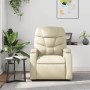 Sillón reclinable de masaje cuero sintético crema