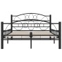 Estructura de cama sin colchón acero negro 120x200 cm