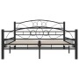 Estructura de cama sin colchón acero negro 140x200 cm