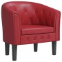 Sillón cuero sintético rojo tinto