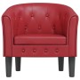 Sillón cuero sintético rojo tinto