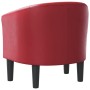 Sillón cuero sintético rojo tinto