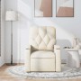 Sillón de masaje reclinable de tela crema
