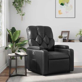 Sillón reclinable de cuero sintético negro Sillón reclinable de cuero sintético negro