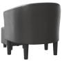 Sillón con taburete cuero sintético gris