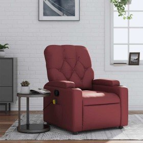 Sillón de masaje reclinable cuero sintético rojo tinto Sillón de masaje reclinable cuero sintético rojo tinto