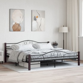 Estructura de cama sin colchón metal negro 200x200 cm