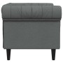 Sillón Chesterfield de tela gris oscuro