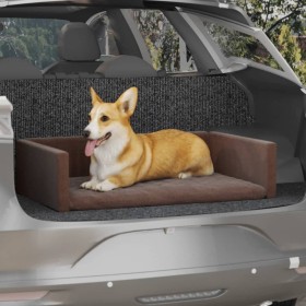 Cama de maletero para perros aspecto de lino marró