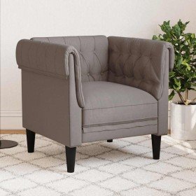 Sillón Chesterfield de tela gris taupé en Sofás | Comprar online en Foro24