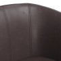 Sillón con taburete cuero sintético marrón